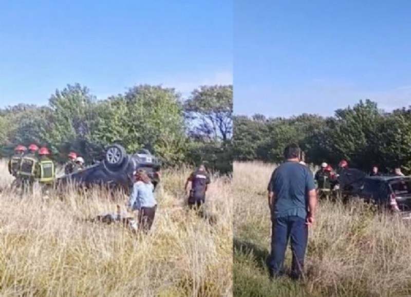 Susto en la ruta 8: volcó un auto cerca de El Arbolito, pero no hubo víctimas