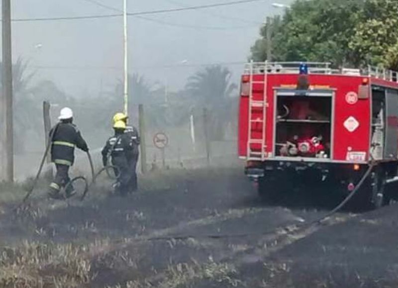 Intensa labor de los bomberos.