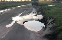 Bronca por el estado calamitoso del paso nivel en Ruta 178