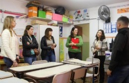 Las autoridades recorrieron las obras de infraestructura en las instituciones educativas locales