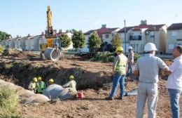 Trabajos de entubamiento en la Ruta 8